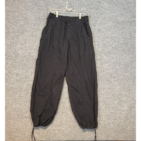Zara Pants Womens Small Black Joggers Parachute Stretch Waist Pull On Comfort - Picture 1 of 9